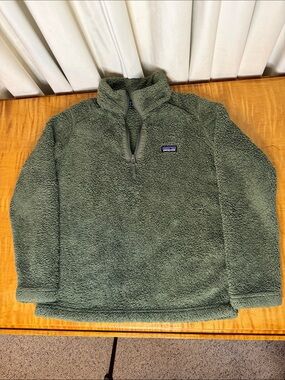 Patagonia Kids Olive Green Fleece Pullover